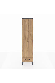 Arges Dolap 5 Raflı Tek Çekmeceli Tek Kapaklı 44x30x182 Antrasit-Çam