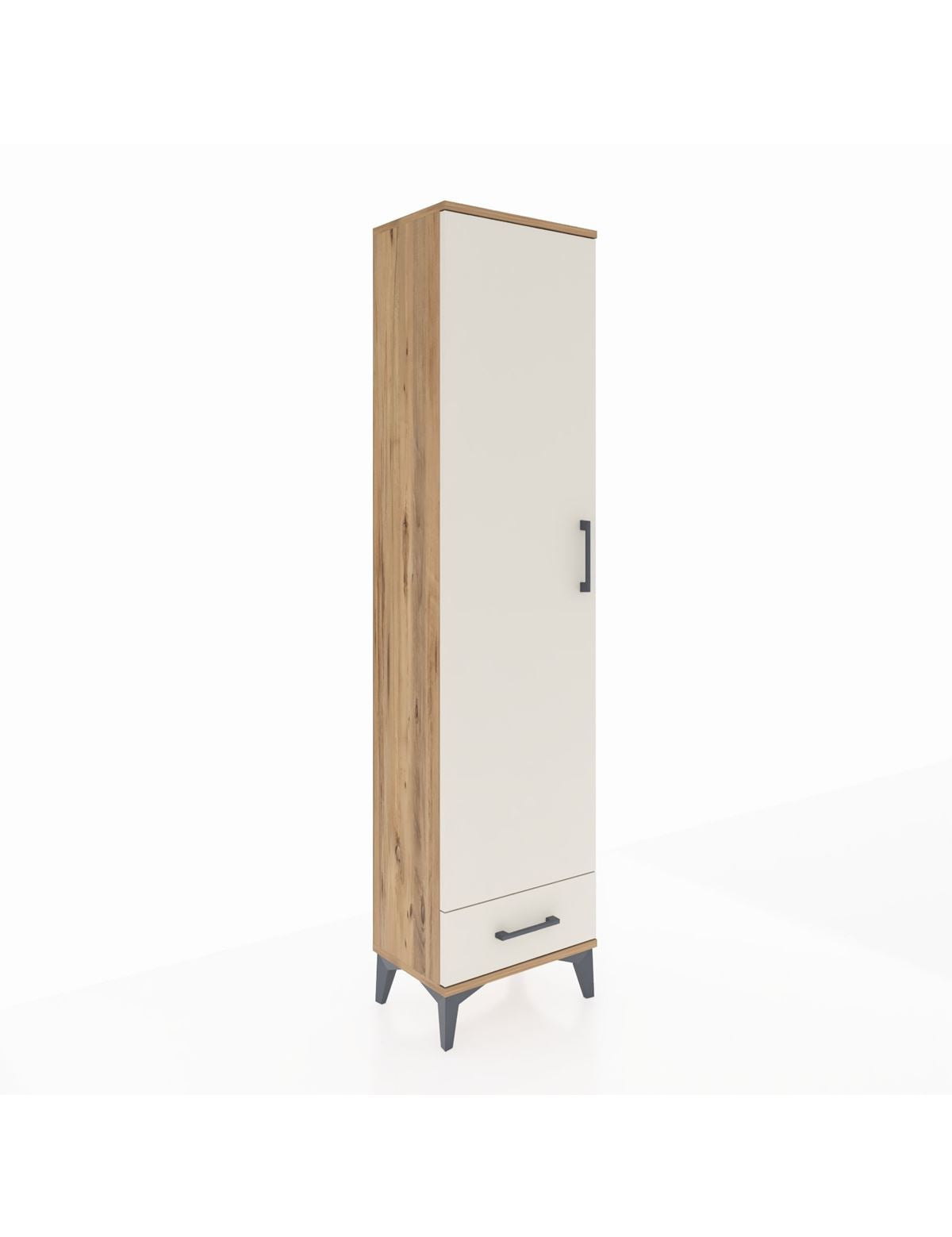 Arges Dolap 5 Raflı Tek Çekmeceli Tek Kapaklı 44x30x182 Çam-Aytaşı