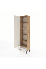Arges Dolap 5 Raflı Tek Çekmeceli Tek Kapaklı 44x30x182 Çam-Aytaşı