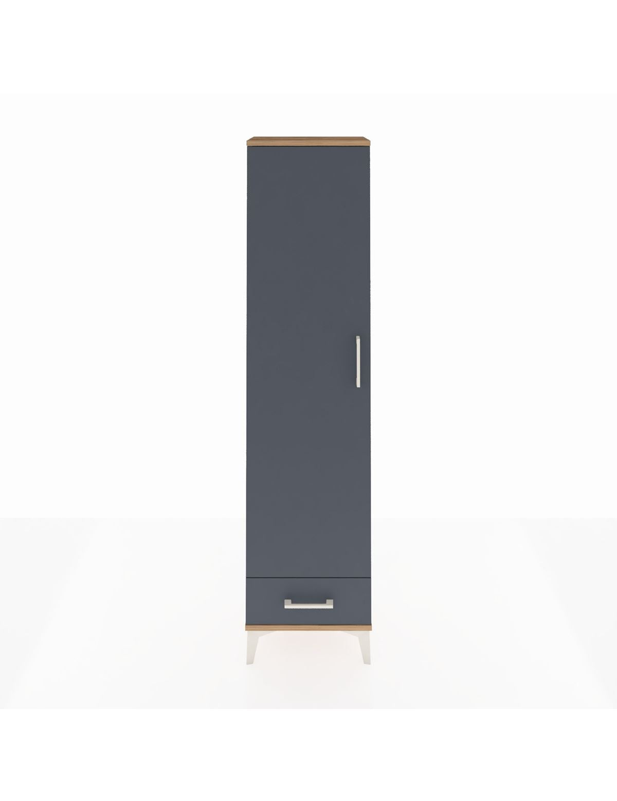 Arges Dolap 5 Raflı Tek Çekmeceli Tek Kapaklı 44x30x182 Çam-Antrasit