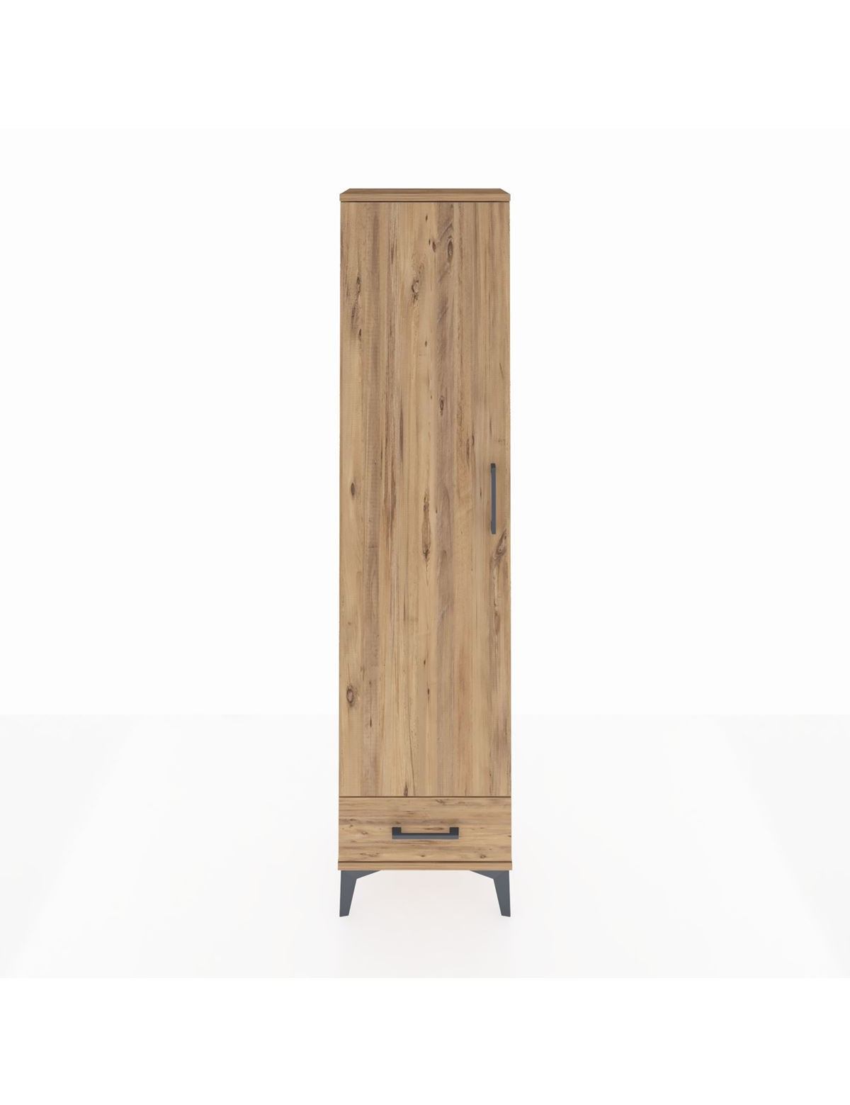 Arges Dolap 5 Raflı Tek Çekmeceli Tek Kapaklı 44x30x182 Çam-Çam