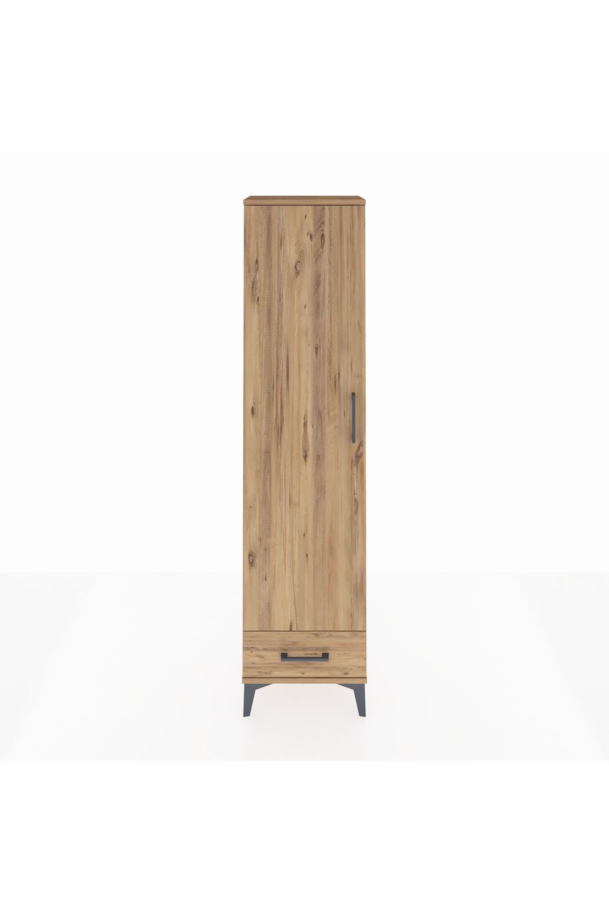 Arges Dolap 5 Raflı Tek Çekmeceli Tek Kapaklı 44x30x182 Çam-Çam