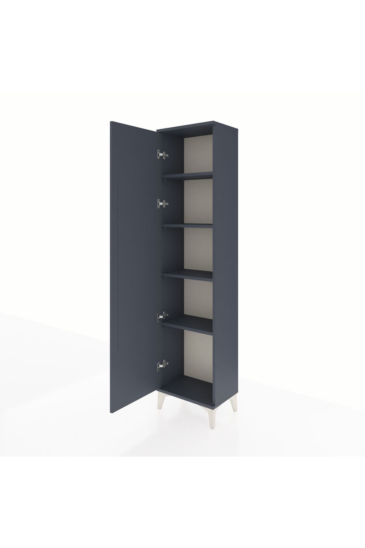 Arges Dolap 4 Raflı Tek Kapaklı 44x30x182 Antrasit-Antrasit