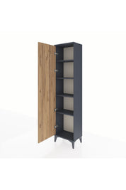 Arges Dolap 4 Raflı Tek Kapaklı 44x30x182 Antrasit-Çam