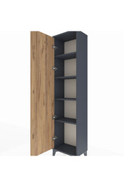 Arges Dolap 4 Raflı Tek Kapaklı 44x30x182 Antrasit-Çam