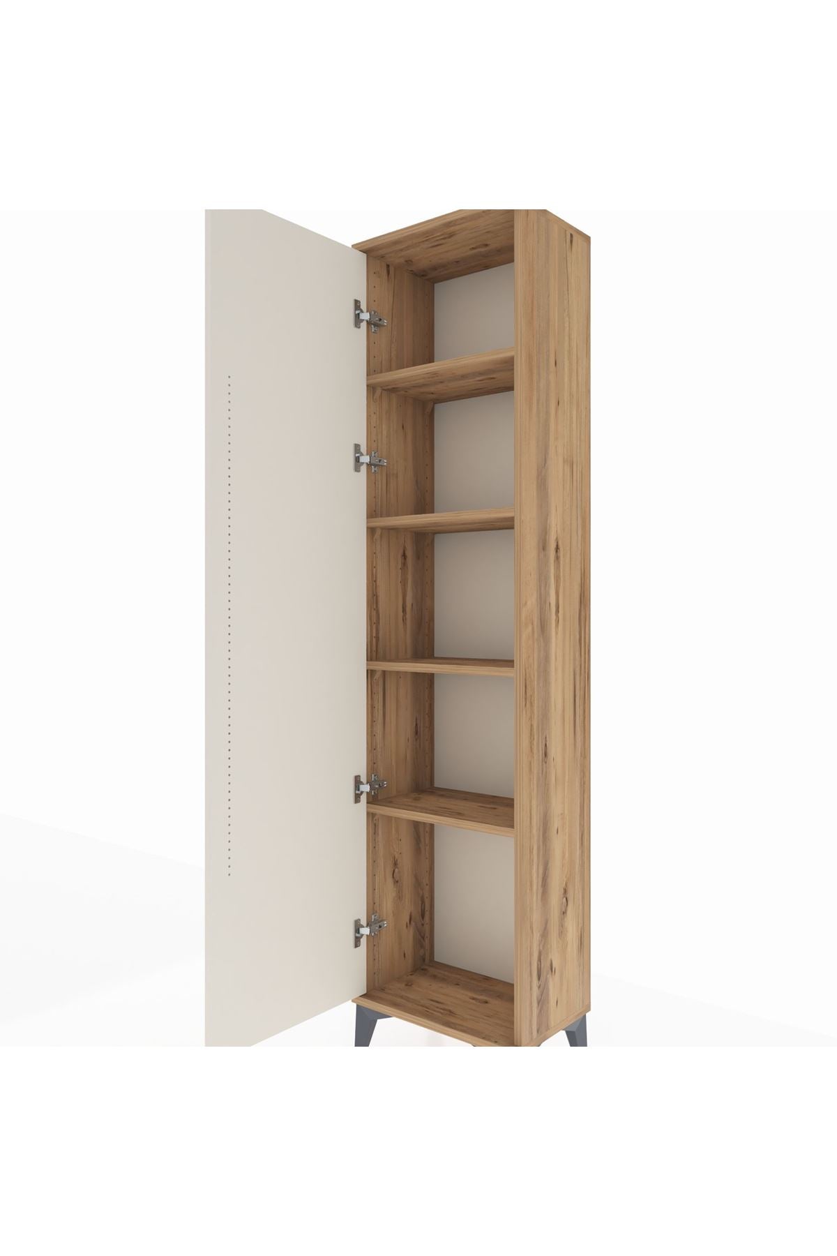 Arges Dolap 4 Raflı Tek Kapaklı 44x30x182 Çam-Aytaşı