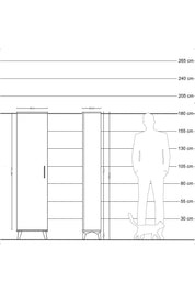 Arges Dolap 4 Raflı Tek Kapaklı 44x30x182 Çam-Aytaşı