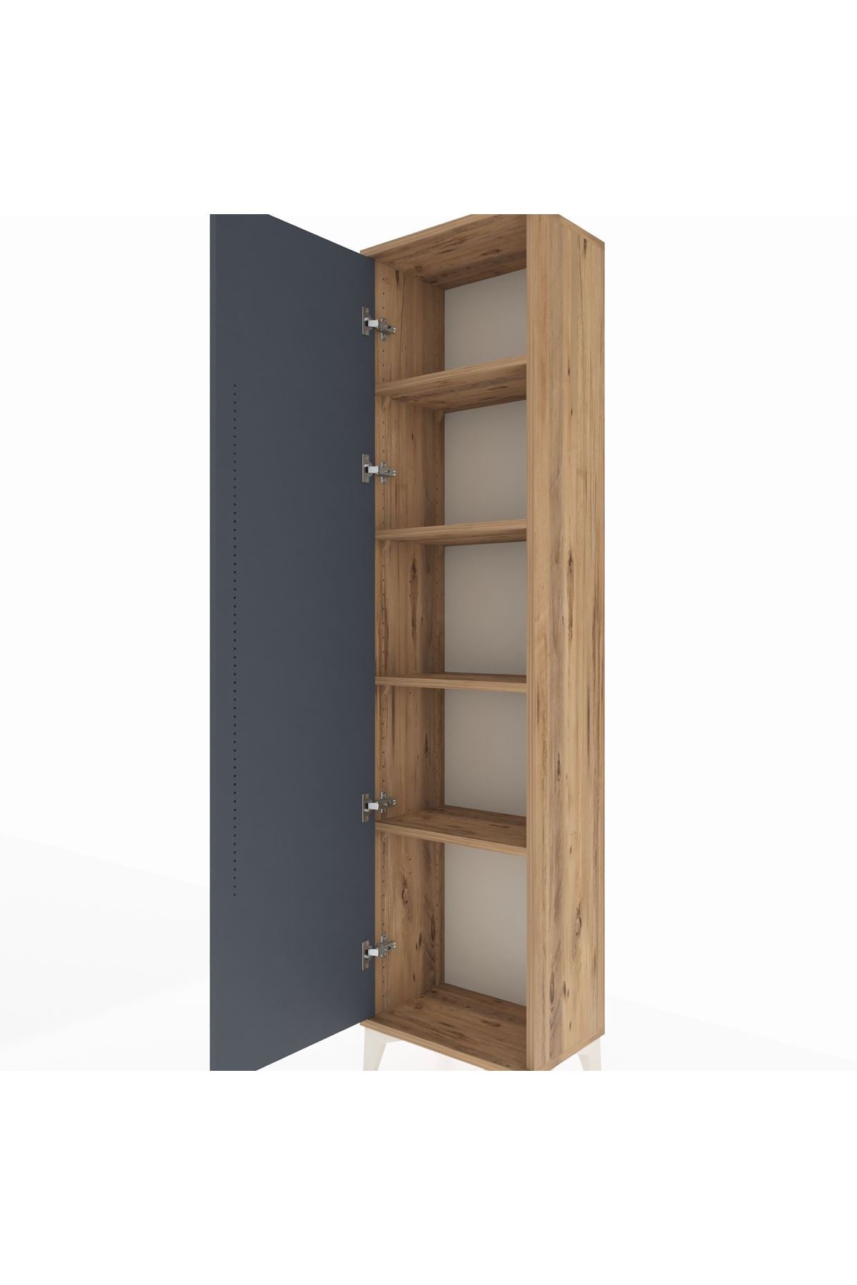 Arges Dolap 4 Raflı Tek Kapaklı 44x30x182 Çam-Antrasit