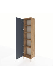 Arges Dolap 4 Raflı Tek Kapaklı 44x30x182 Çam-Antrasit