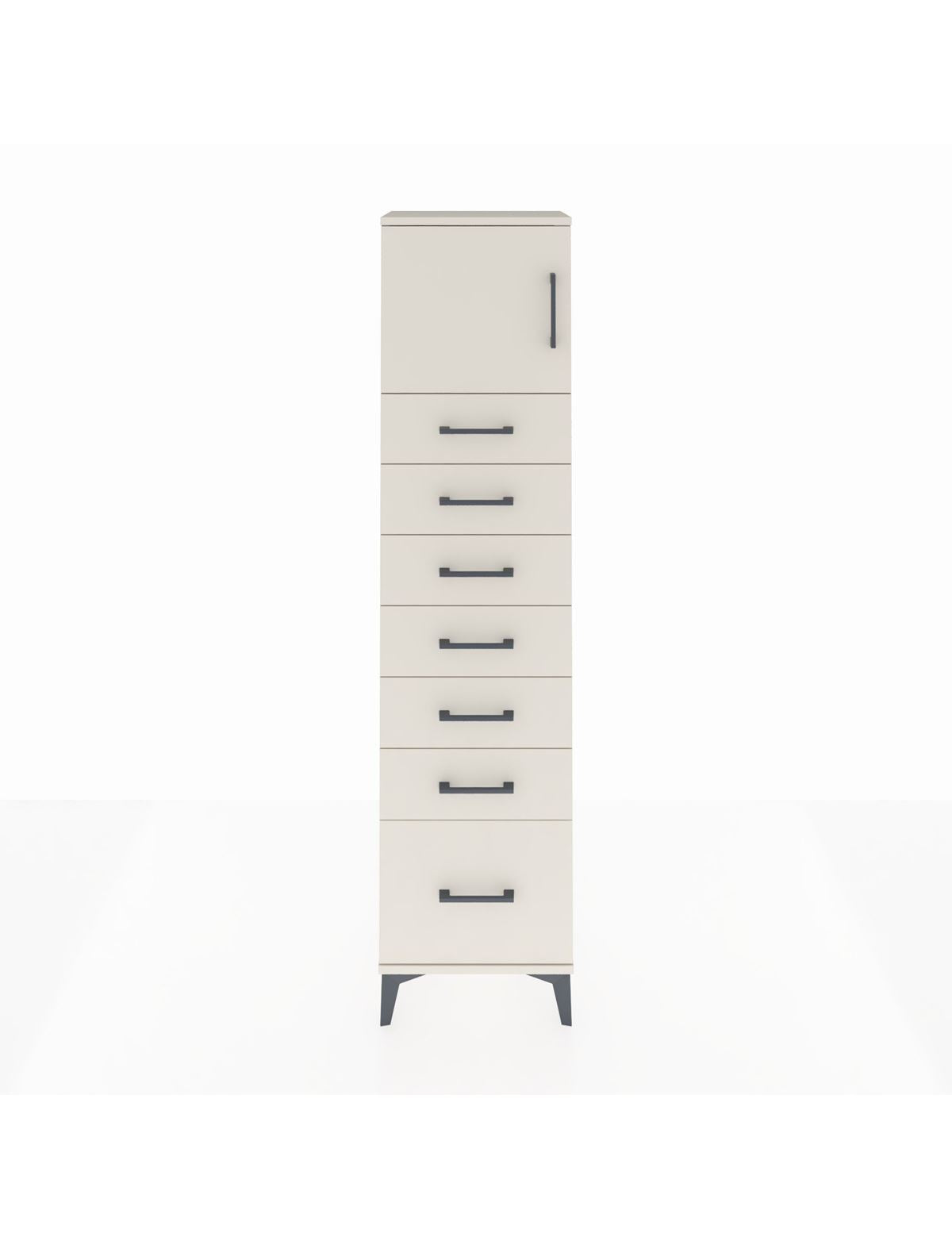 Arges Dolap Tek Raflı 7 Çekmeceli Tek Kapaklı 44x30x182 Aytaşı-Aytaşı