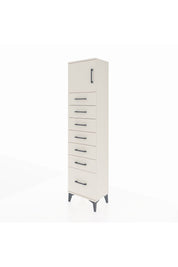 Arges Dolap Tek Raflı 7 Çekmeceli Tek Kapaklı 44x30x182 Aytaşı-Aytaşı