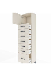 Arges Dolap Tek Raflı 7 Çekmeceli Tek Kapaklı 44x30x182 Aytaşı-Aytaşı