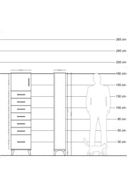 Arges Dolap Tek Raflı 7 Çekmeceli Tek Kapaklı 44x30x182 Aytaşı-Aytaşı
