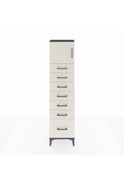 Arges Dolap Tek Raflı 7 Çekmeceli Tek Kapaklı 44x30x182 Antrasit-Aytaşı