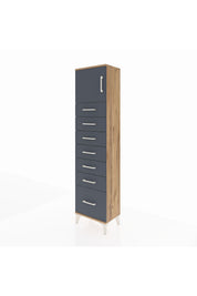 Arges Dolap Tek Raflı 7 Çekmeceli Tek Kapaklı 44x30x182 - S22M010V8A