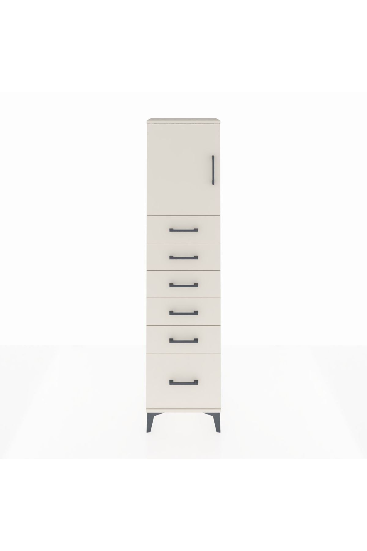 Arges Dolap Tek Raflı 6 Çekmeceli Tek Kapaklı 44x30x182 Aytaşı-Aytaşı