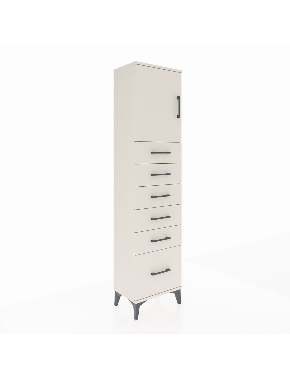 Arges Dolap Tek Raflı 6 Çekmeceli Tek Kapaklı 44x30x182 Aytaşı-Aytaşı