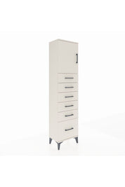 Arges Dolap Tek Raflı 6 Çekmeceli Tek Kapaklı 44x30x182 Aytaşı-Aytaşı