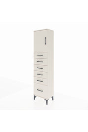 Arges Dolap Tek Raflı 6 Çekmeceli Tek Kapaklı 44x30x182 Aytaşı-Aytaşı