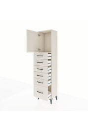 Arges Dolap Tek Raflı 6 Çekmeceli Tek Kapaklı 44x30x182 Aytaşı-Aytaşı