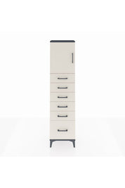 Arges Dolap Tek Raflı 6 Çekmeceli Tek Kapaklı 44x30x182 Antrasit-Aytaşı