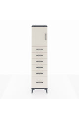Arges Dolap Tek Raflı 6 Çekmeceli Tek Kapaklı 44x30x182