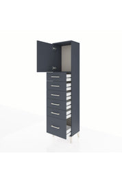 Arges Dolap Tek Raflı 6 Çekmeceli Tek Kapaklı 44x30x182 Antrasit-Antrasit