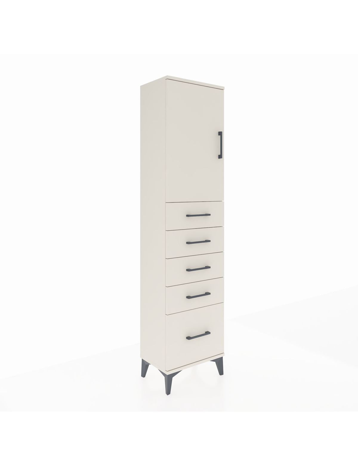 Arges Dolap Tek Raflı 5 Çekmeceli Tek Kapaklı 44x30x182 Aytaşı-Aytaşı