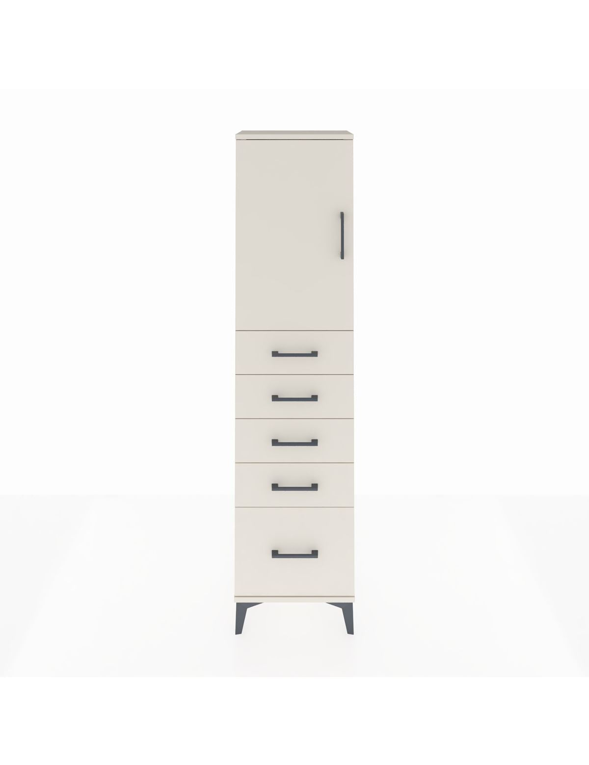 Arges Dolap Tek Raflı 5 Çekmeceli Tek Kapaklı 44x30x182 Aytaşı-Aytaşı