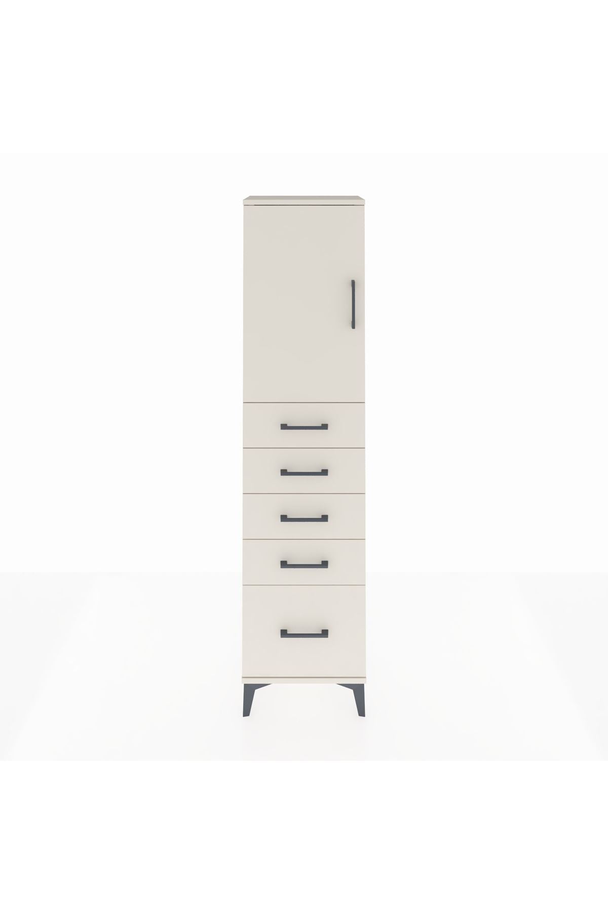 Arges Dolap Tek Raflı 5 Çekmeceli Tek Kapaklı 44x30x182 Aytaşı-Aytaşı