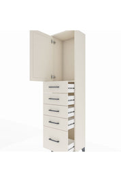 Arges Dolap Tek Raflı 5 Çekmeceli Tek Kapaklı 44x30x182 Aytaşı-Aytaşı