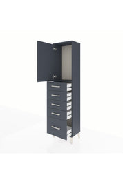 Arges Dolap Tek Raflı 5 Çekmeceli Tek Kapaklı 44x30x182 Antrasit-Antrasit