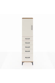 Arges Dolap Tek Raflı 5 Çekmeceli Tek Kapaklı 44x30x182 Çam-Aytaşı