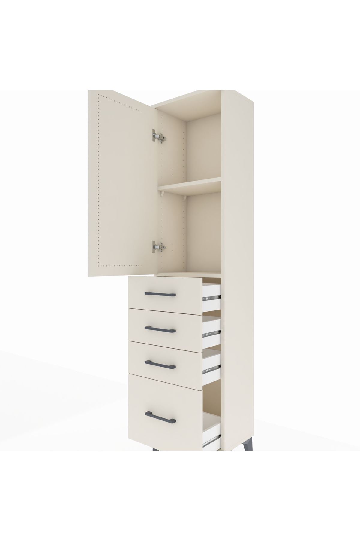 Arges Dolap 2 Raflı 4 Çekmeceli Tek Kapaklı 44x30x182 Aytaşı-Aytaşı