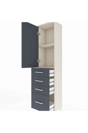 Arges Dolap 2 Raflı 4 Çekmeceli Tek Kapaklı 44x30x182 Aytaşı-Antrasit