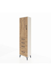 Arges Dolap 2 Raflı 4 Çekmeceli Tek Kapaklı 44x30x182 Aytaşı-Çam