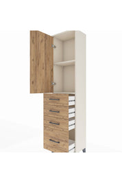 Arges Dolap 2 Raflı 4 Çekmeceli Tek Kapaklı 44x30x182 Aytaşı-Çam