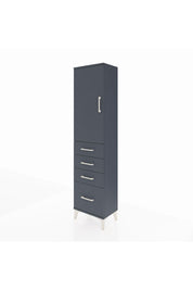 Arges Dolap 2 Raflı 4 Çekmeceli Tek Kapaklı 44x30x182 Antrasit-Antrasit