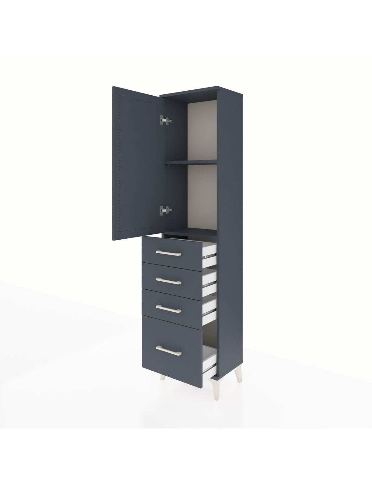 Arges Dolap 2 Raflı 4 Çekmeceli Tek Kapaklı 44x30x182 - S22M013V5A