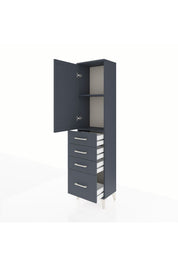 Arges Dolap 2 Raflı 4 Çekmeceli Tek Kapaklı 44x30x182 Antrasit-Antrasit