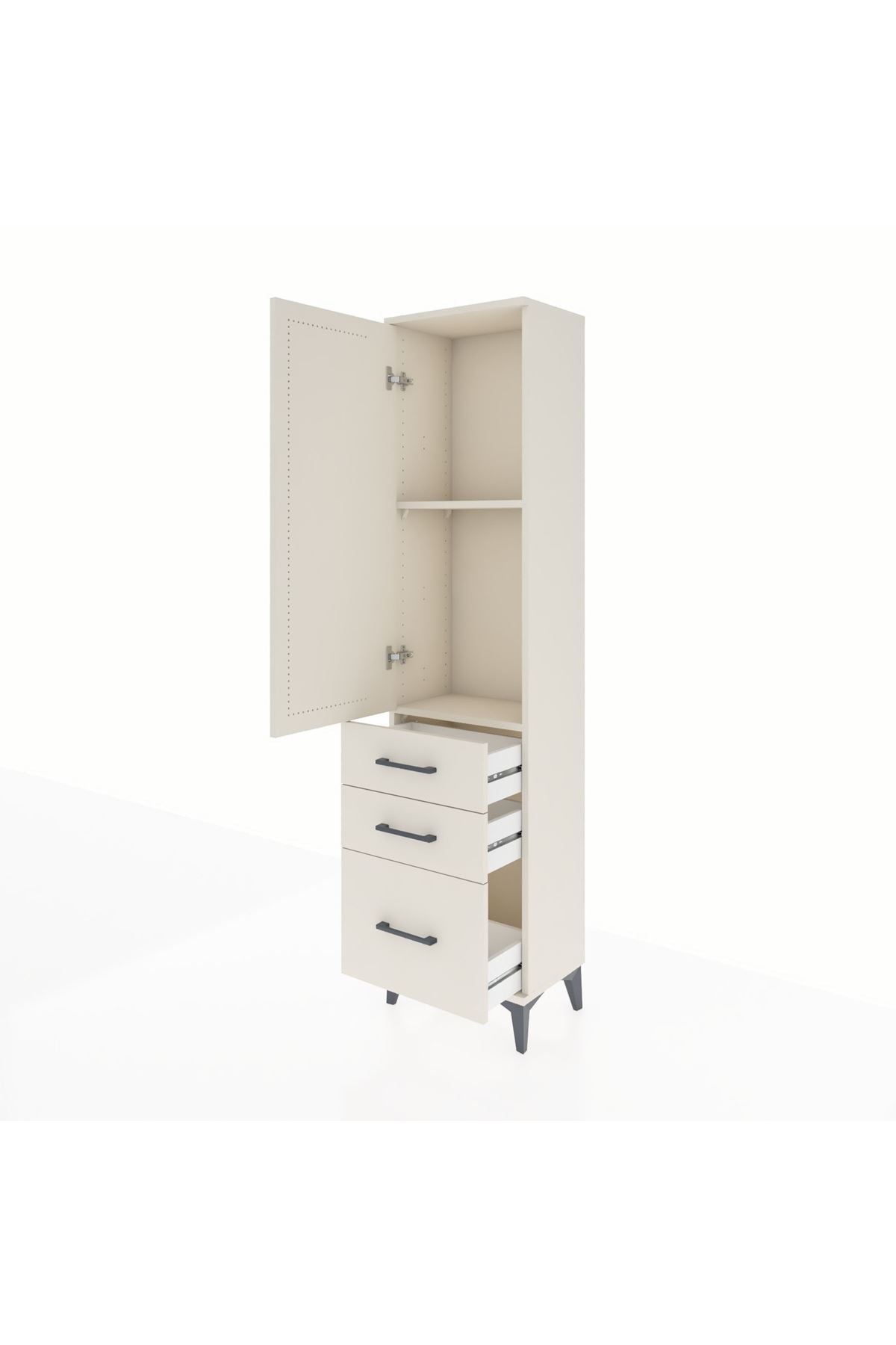 Arges Dolap 2 Raflı 3 Çekmeceli Tek Kapaklı 44x30x182 Aytaşı-Aytaşı