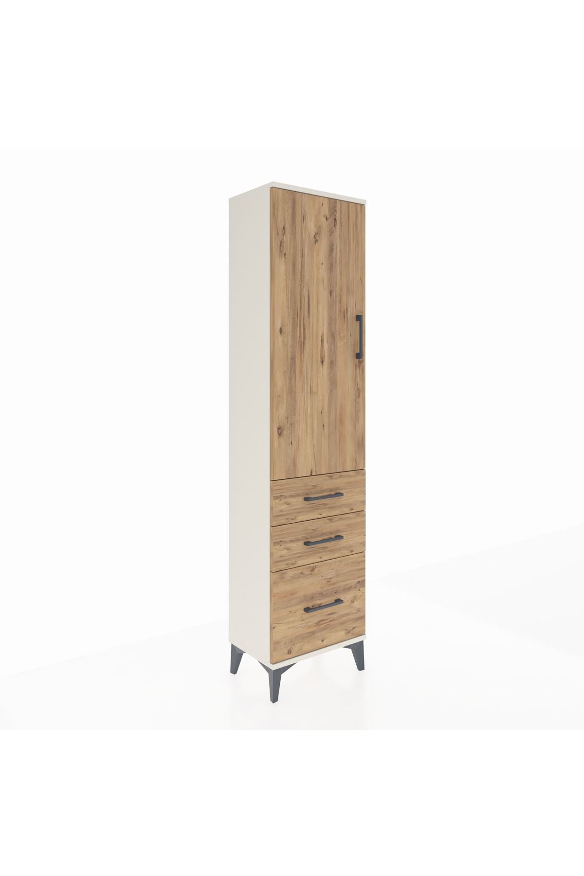 Arges Dolap 2 Raflı 3 Çekmeceli Tek Kapaklı 44x30x182 - S22M014V3A