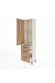 Arges Dolap 2 Raflı 3 Çekmeceli Tek Kapaklı 44x30x182 Aytaşı-Çam