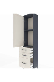 Arges Dolap 2 Raflı 3 Çekmeceli Tek Kapaklı 44x30x182 Antrasit-Aytaşı