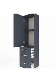 Arges Dolap 2 Raflı 3 Çekmeceli Tek Kapaklı 44x30x182 Antrasit-Antrasit