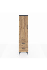 Arges Dolap 2 Raflı 3 Çekmeceli Tek Kapaklı 44x30x182 Antrasit-Çam