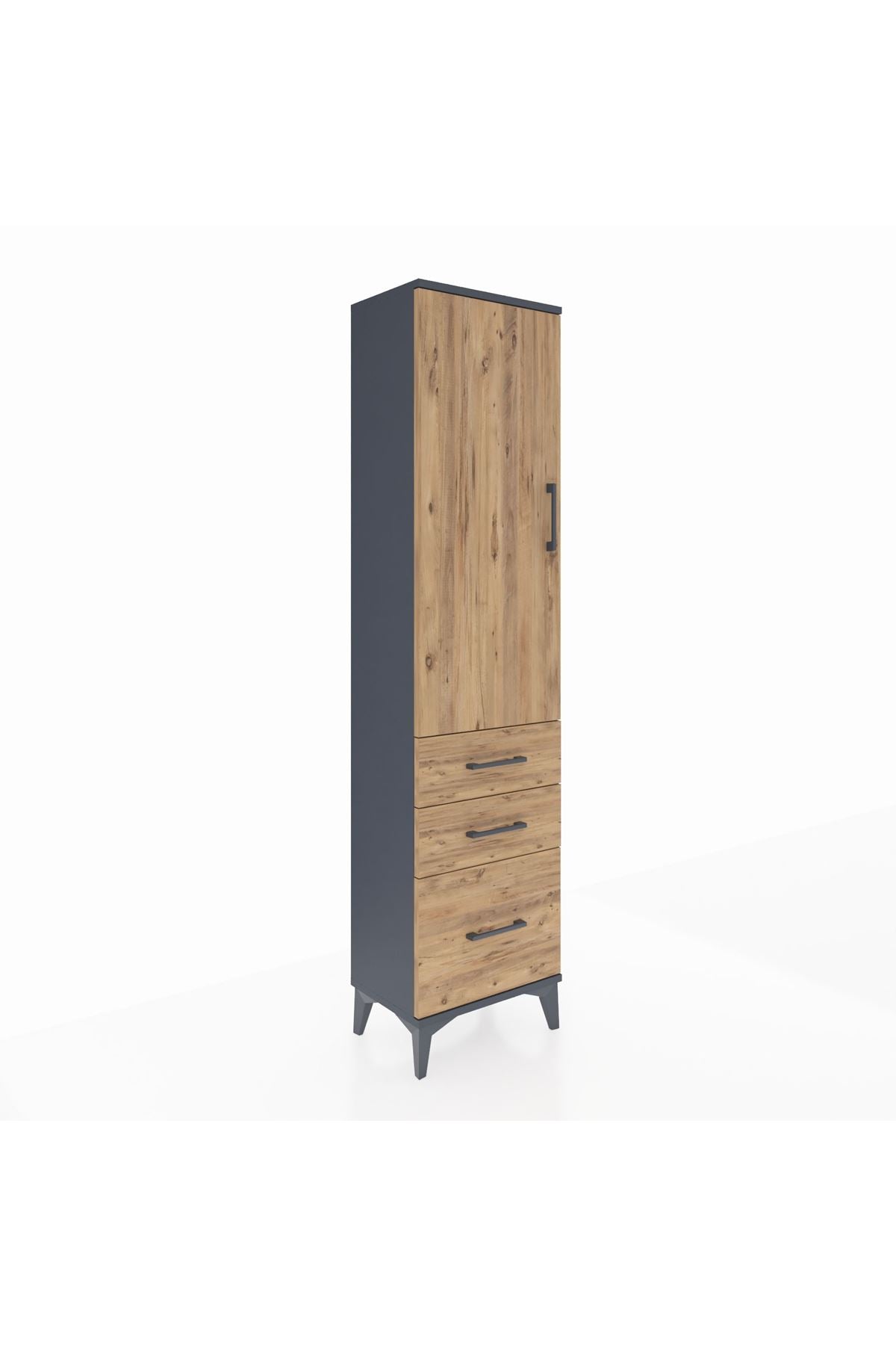 Arges Dolap 2 Raflı 3 Çekmeceli Tek Kapaklı 44x30x182 - S22M014V6A