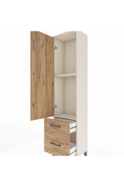 Arges Dolap 2 Raflı 2 Çekmeceli Tek Kapaklı 44x30x182 Aytaşı-Çam