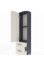 Arges Dolap 2 Raflı 2 Çekmeceli Tek Kapaklı 44x30x182 Antrasit-Aytaşı