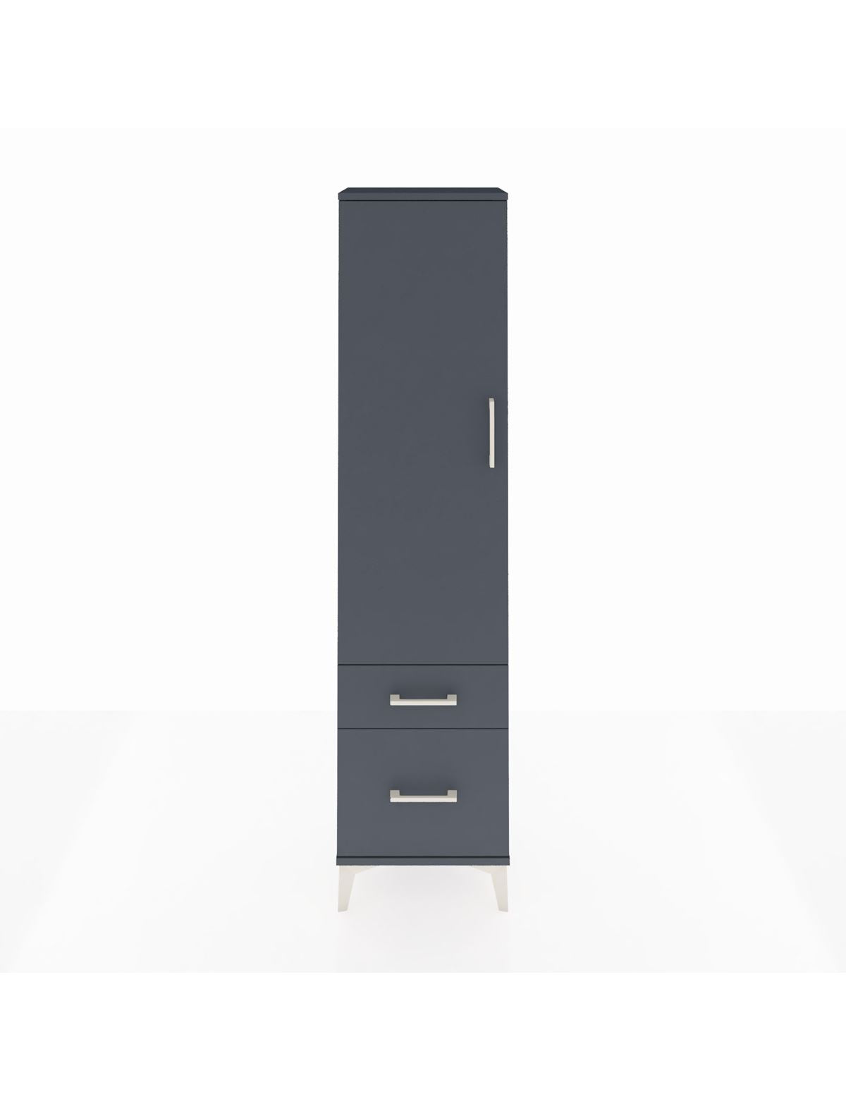 Arges Dolap 2 Raflı 2 Çekmeceli Tek Kapaklı 44x30x182 Antrasit-Antrasit